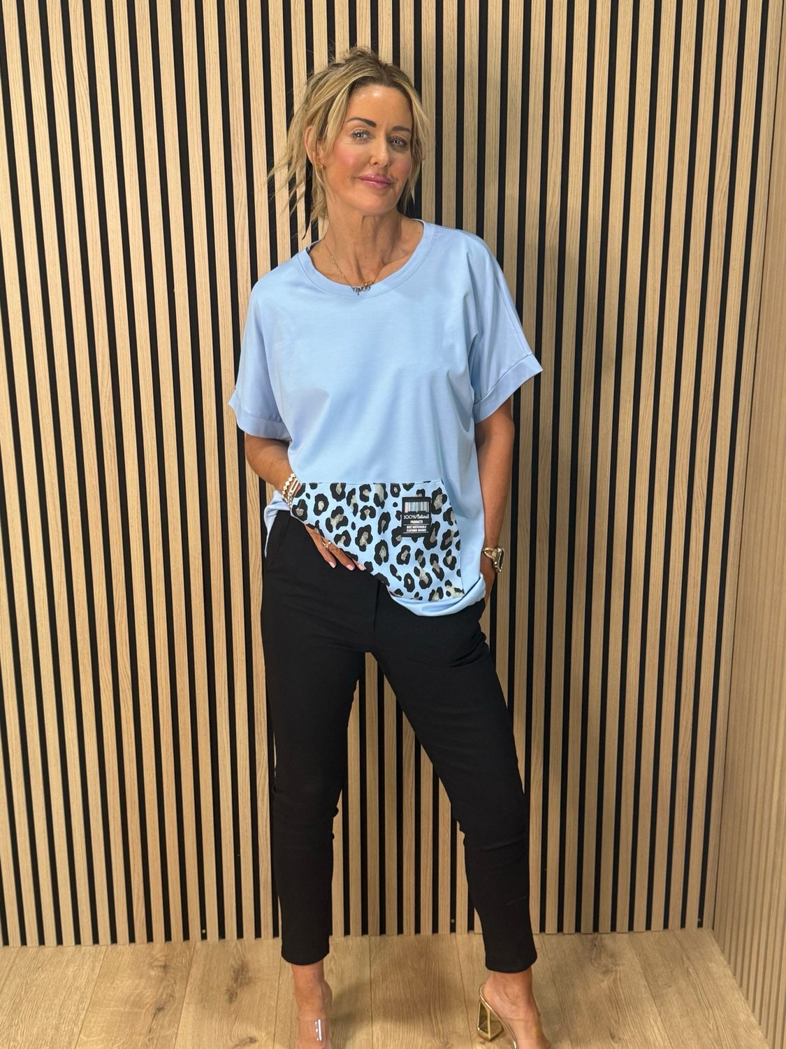 Leopard Pocket Top - Blue