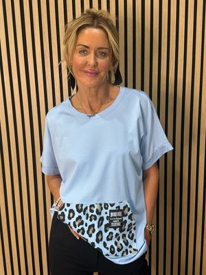 Leopard Pocket Top - Blue