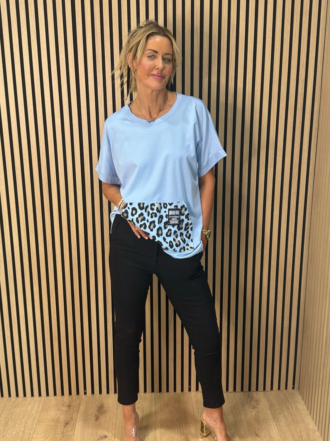 Leopard Pocket Top - Blue