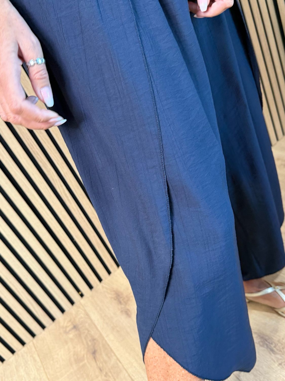 Tie Sleeve Trouser Suit - Navy