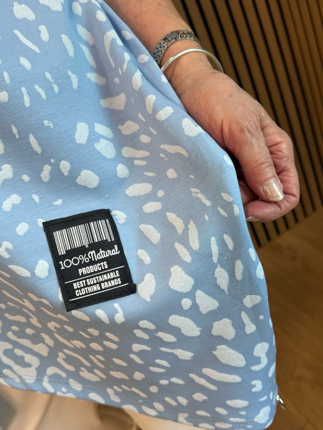 Animal Print Batwing Top - Baby Blue