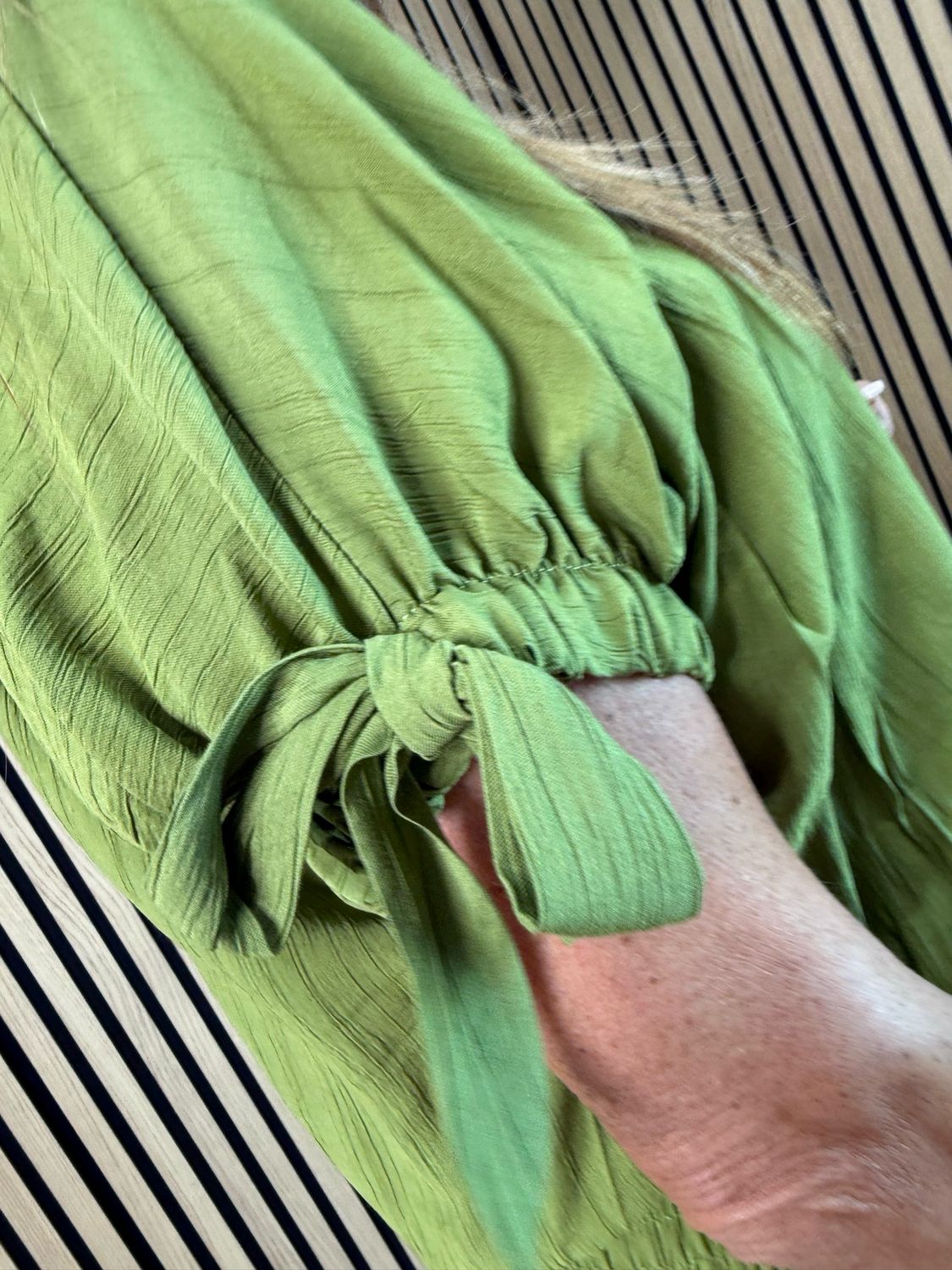 Tie Sleeve Trouser Suit - Lime