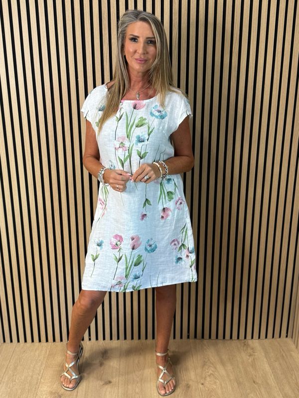 Floral Summer Dress - White