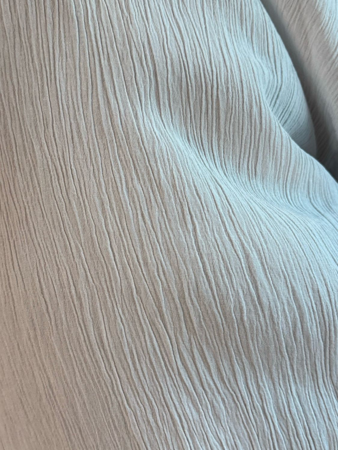 Crinkle Satin Sleeve Top - White