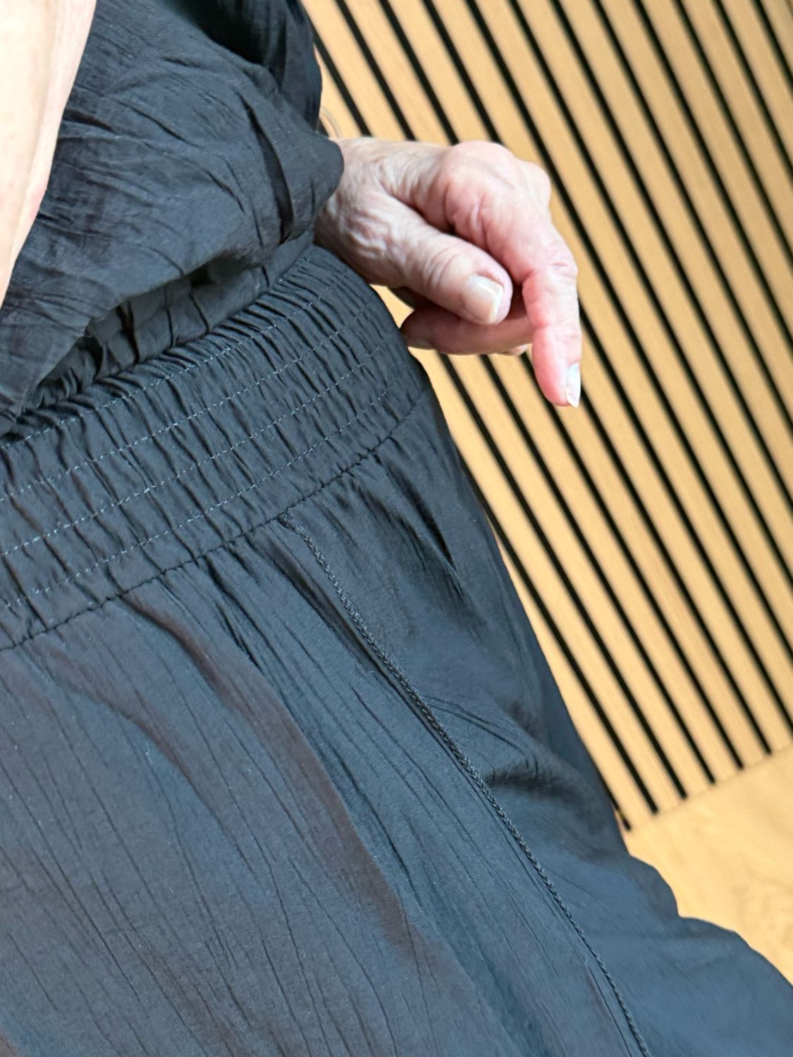 Tie Sleeve Trouser Suit - Black