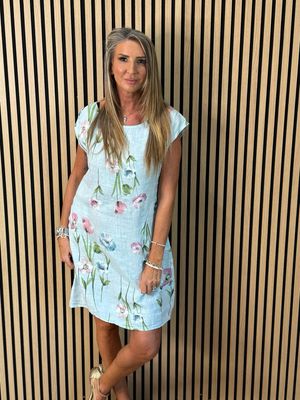 Floral Summer Dress - Blue