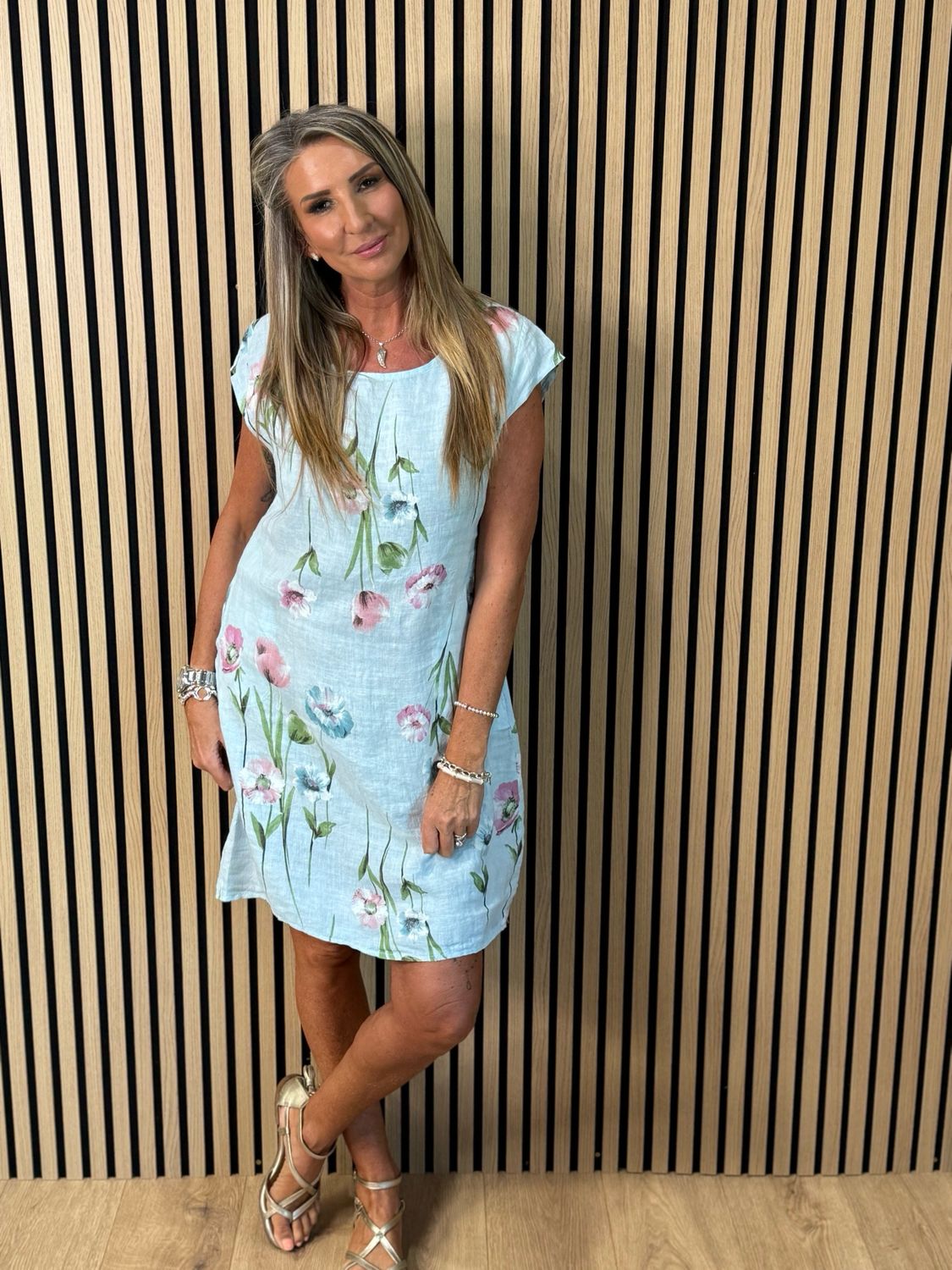 Floral Summer Dress - Blue