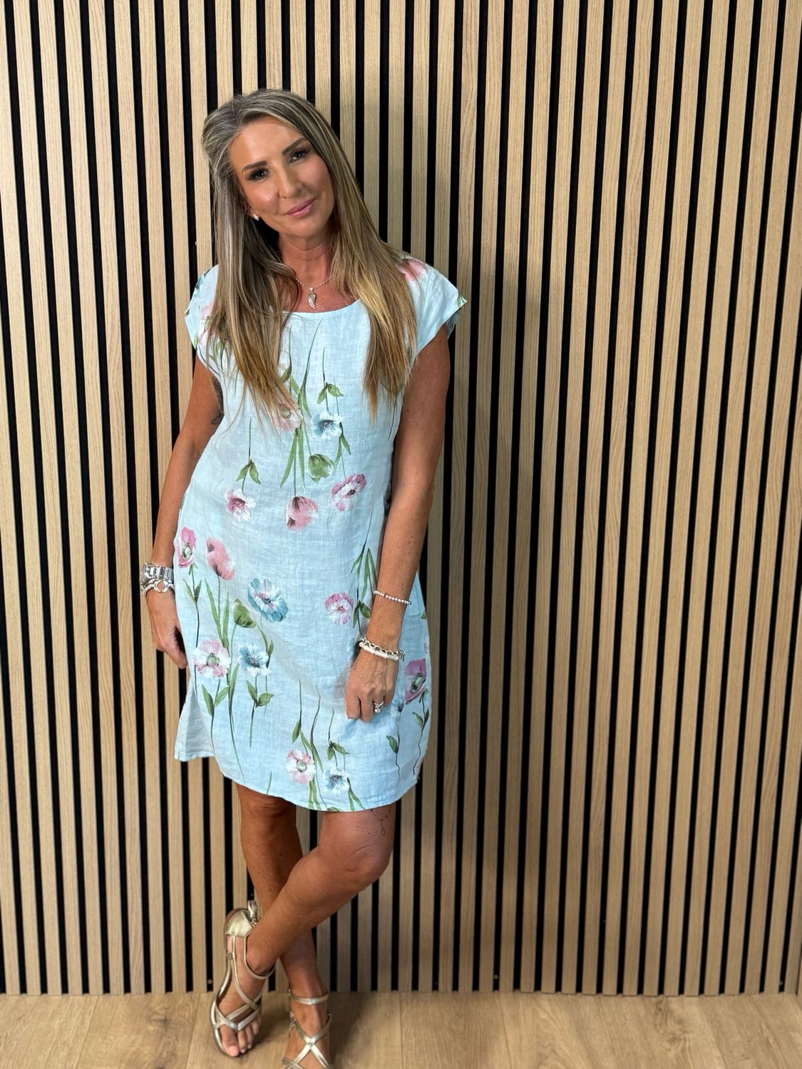 Floral Summer Dress - Blue