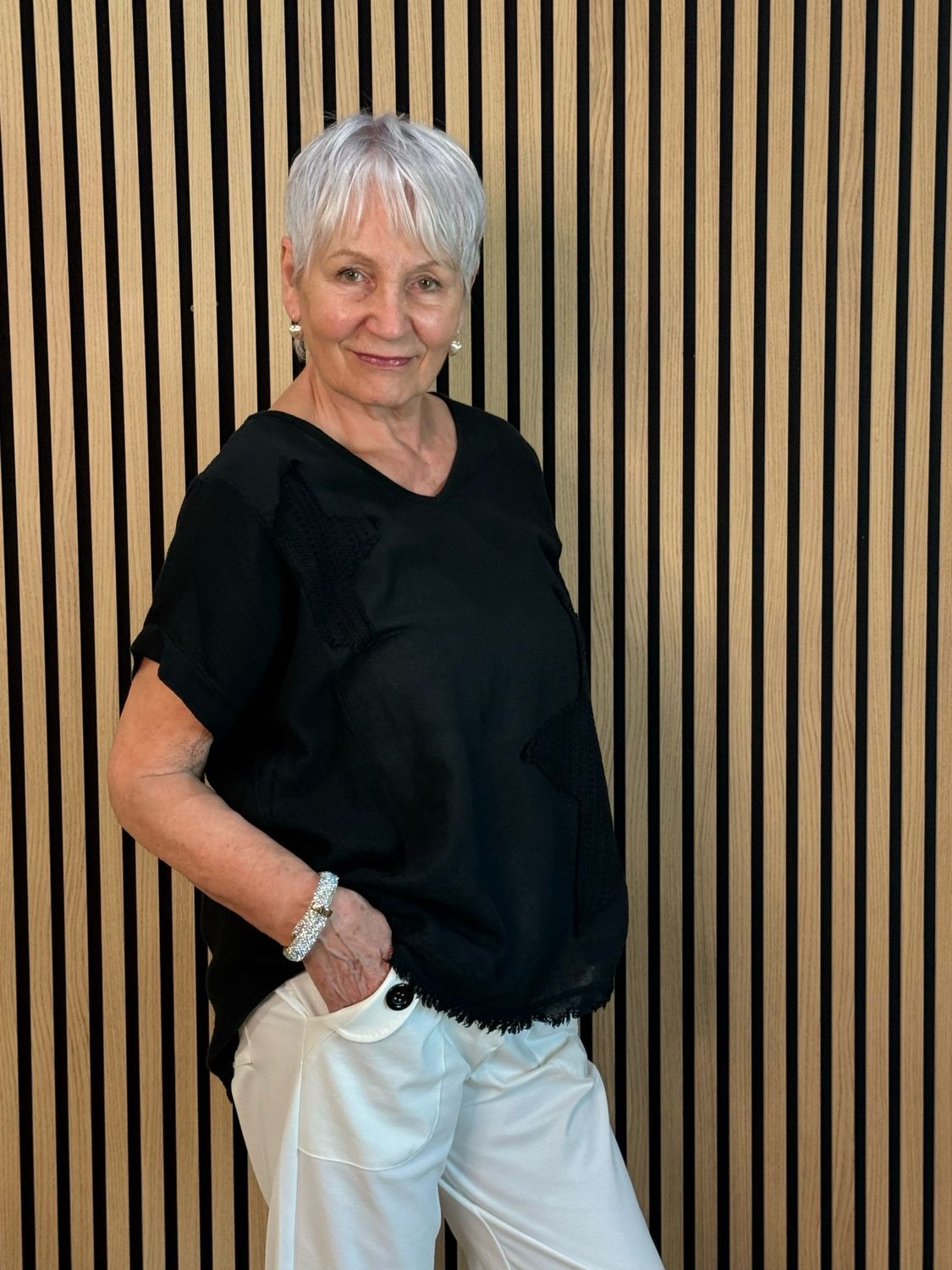 Star Detail Top - Black