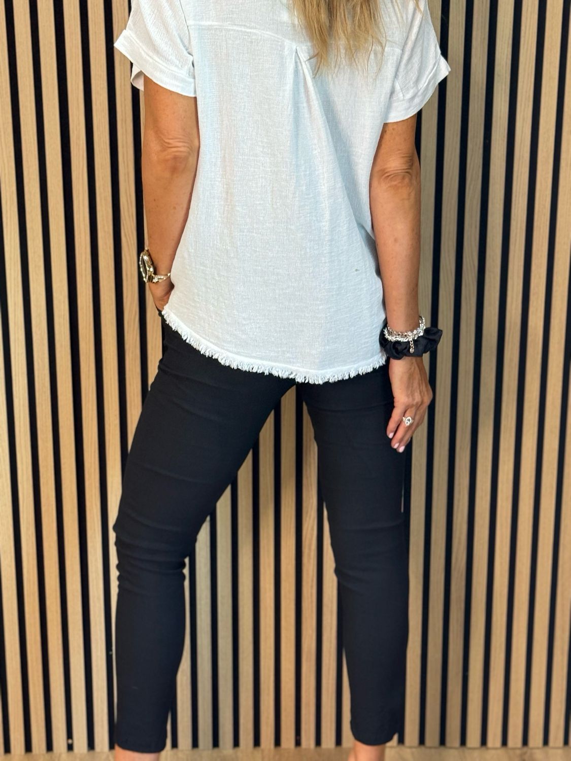 Star Detail Top - White