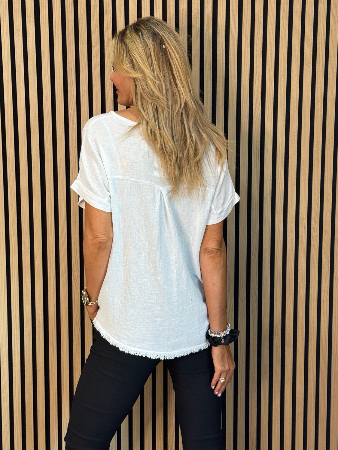 Star Detail Top - White