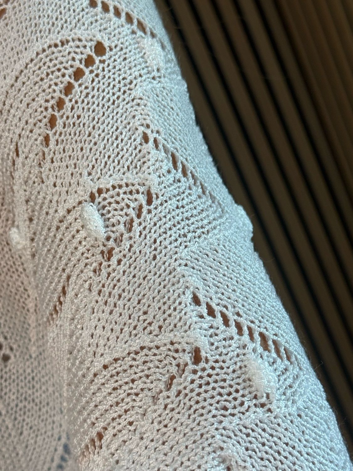 Lightweight Pointelle Knit Jumper - White