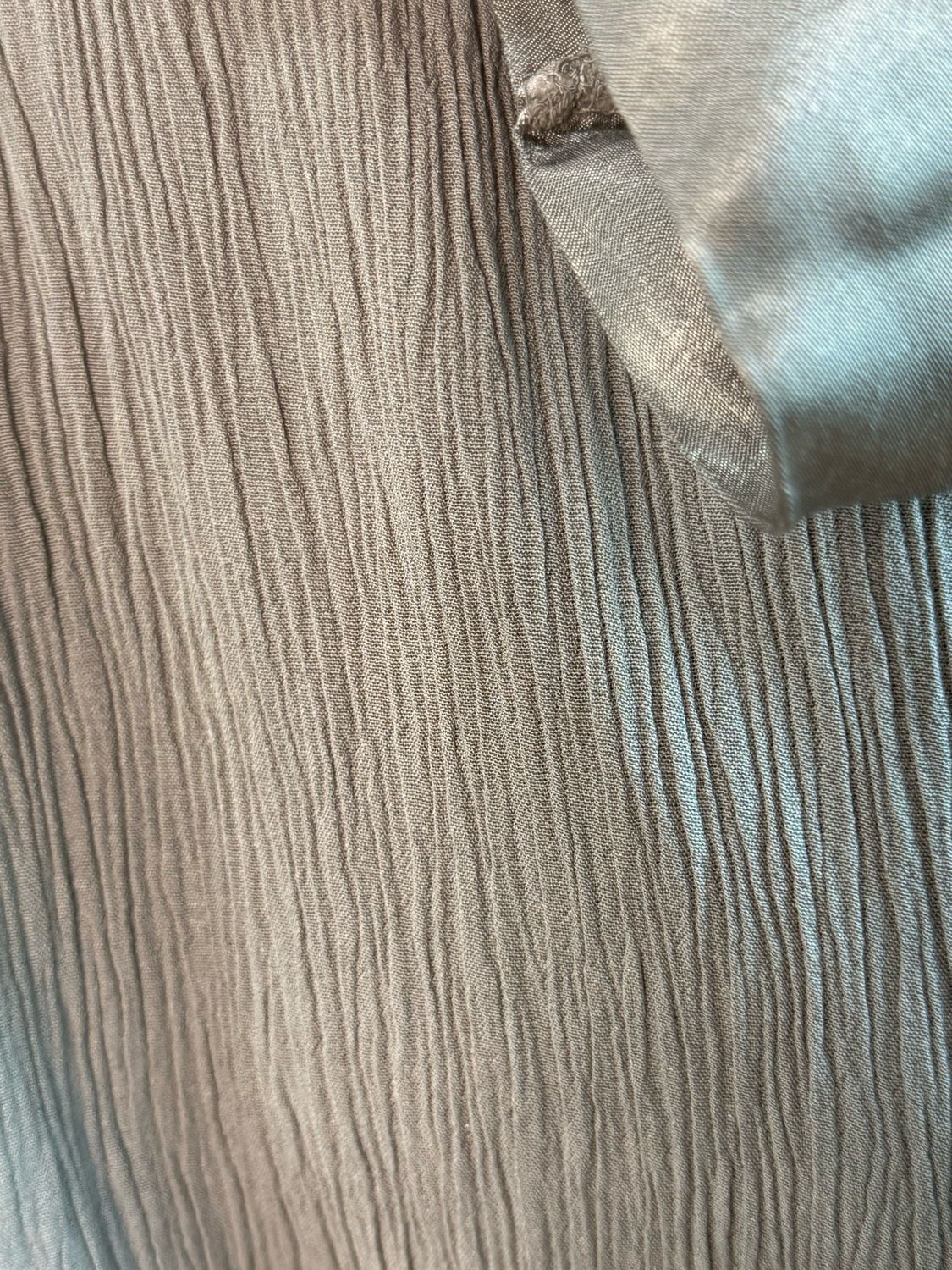 Crinkle Satin Sleeve Top - Taupe