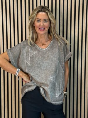 Star Detail Top - Taupe