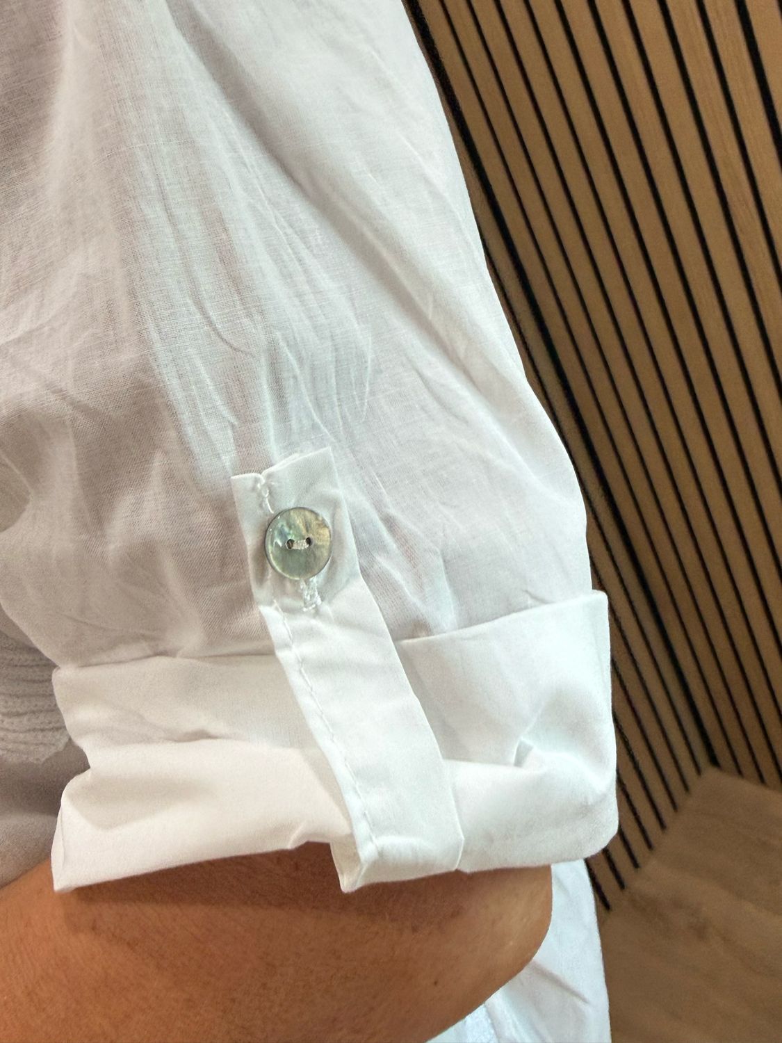 Daisy Embroidered Cotton Shirt - White