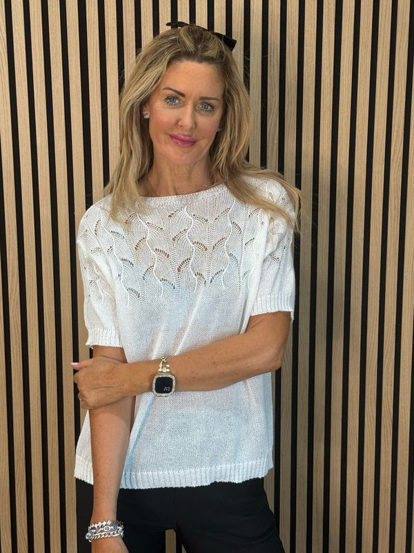 Lightweight Knit Top - White
