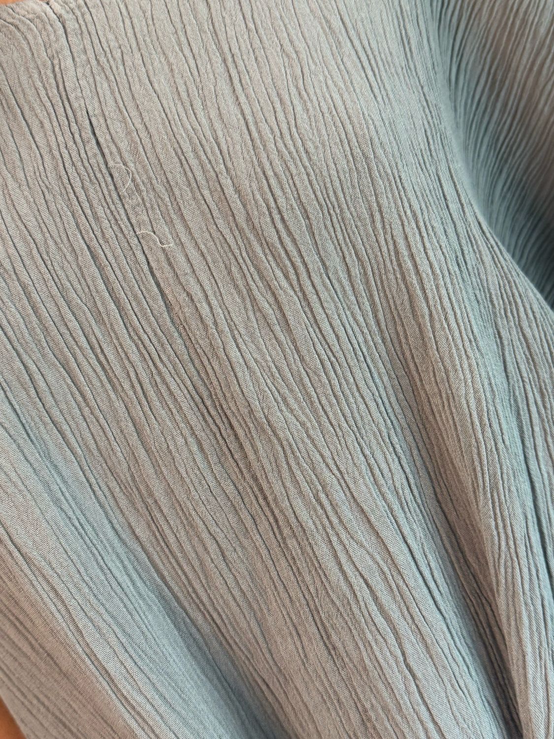 Tie Front Crinkle Top - Taupe