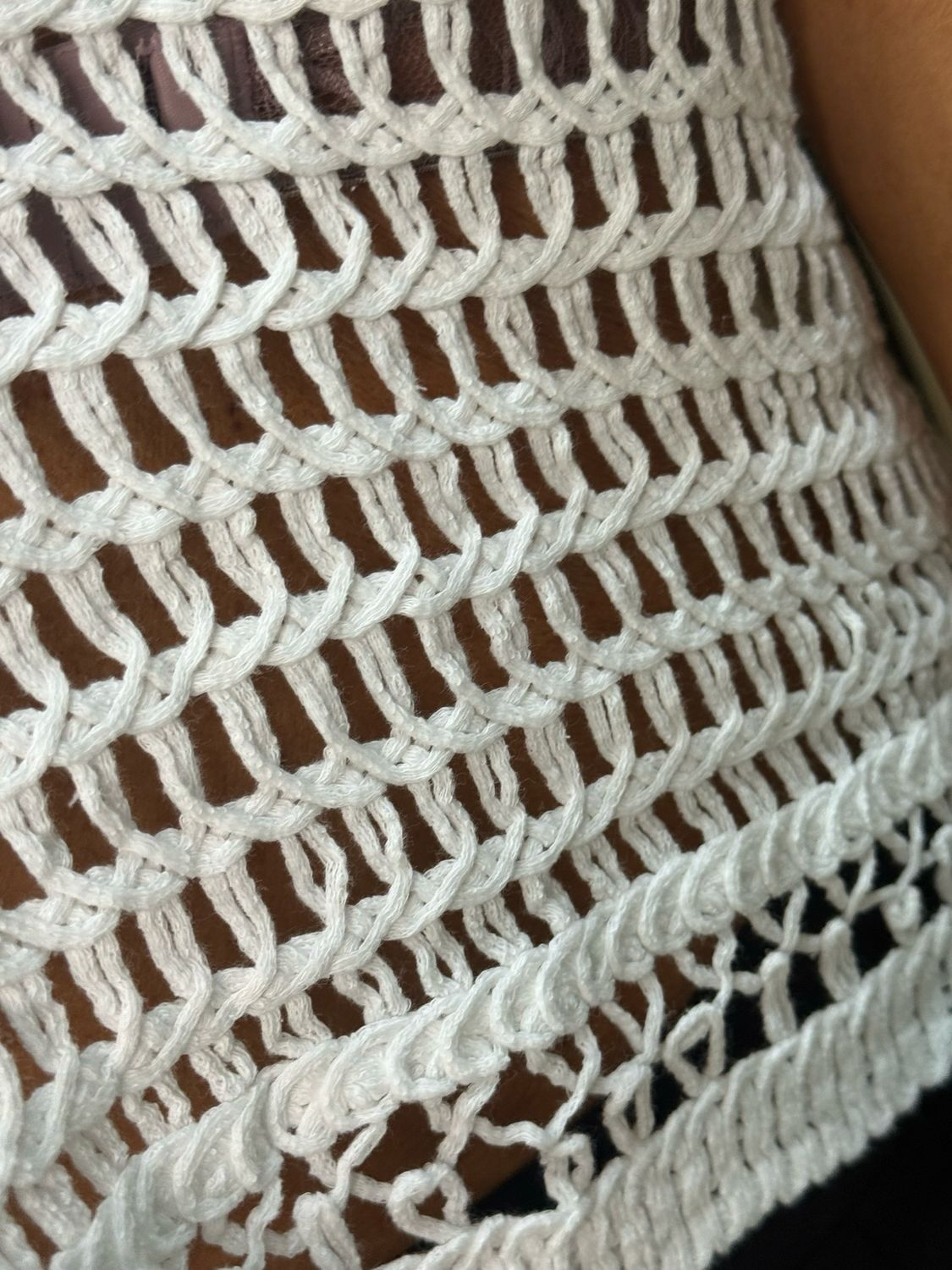 Crochet Knit Crop Top - White