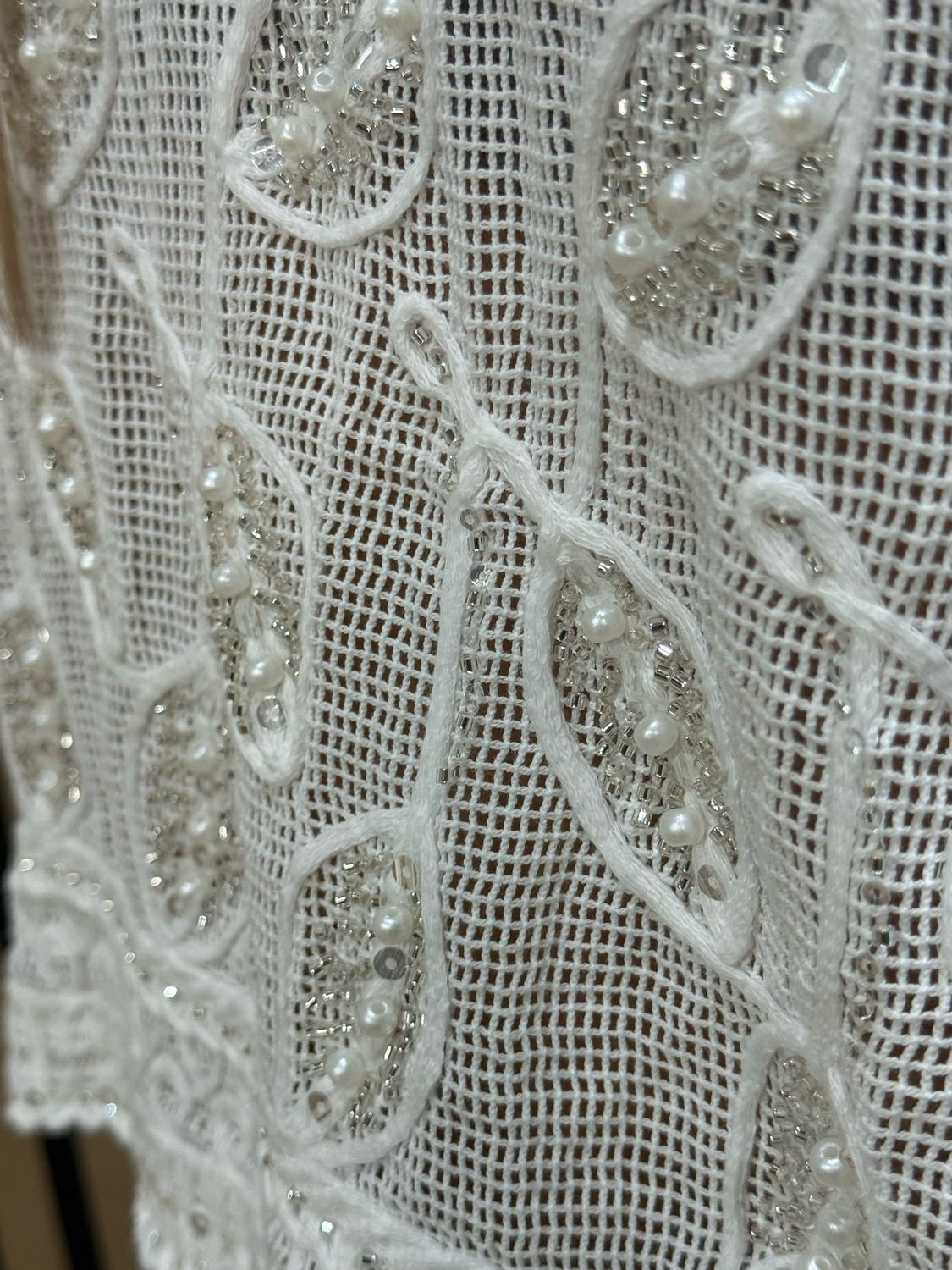 Crochet Knit Crop Top - White