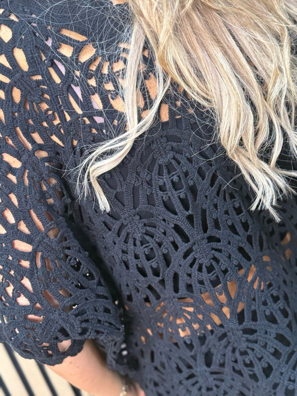 Crochet Lace Top - Black