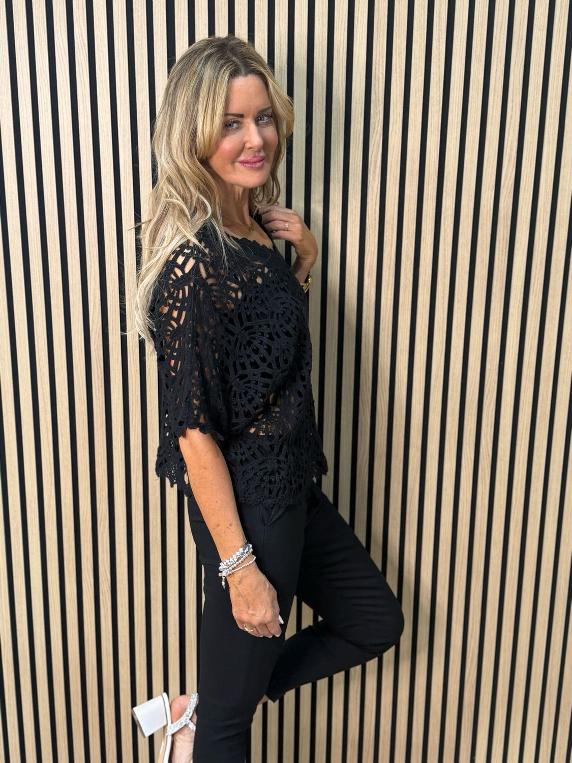 Crochet Lace Top - Black