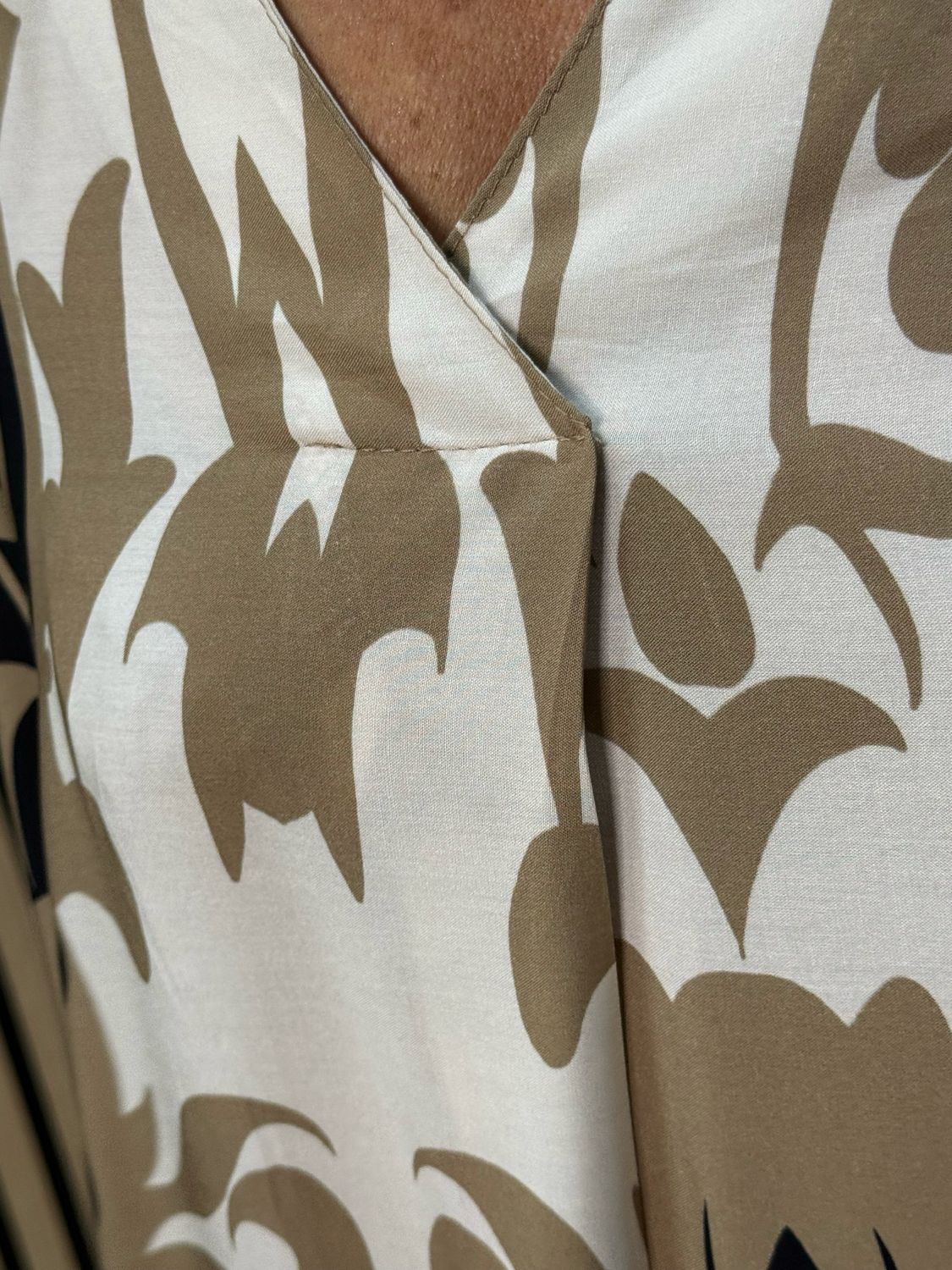 Printed Tunic Dress - Black/Taupe