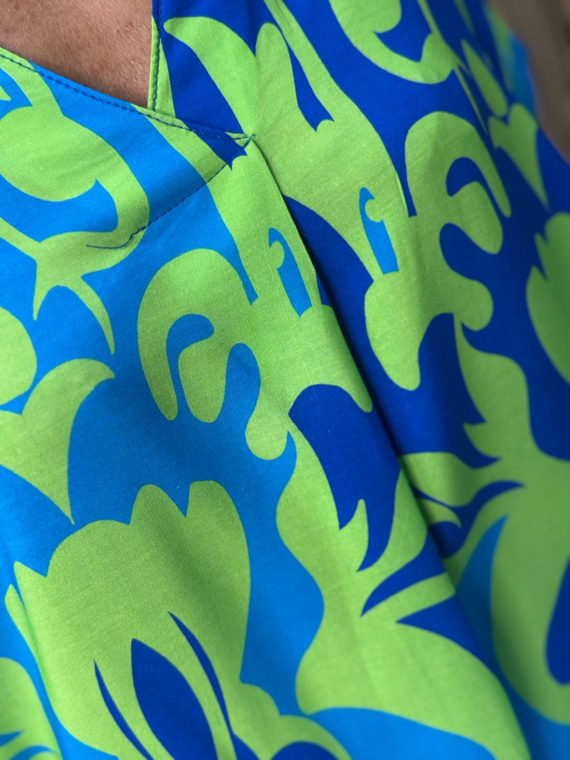 Printed Tunic Dress - Blue/Green