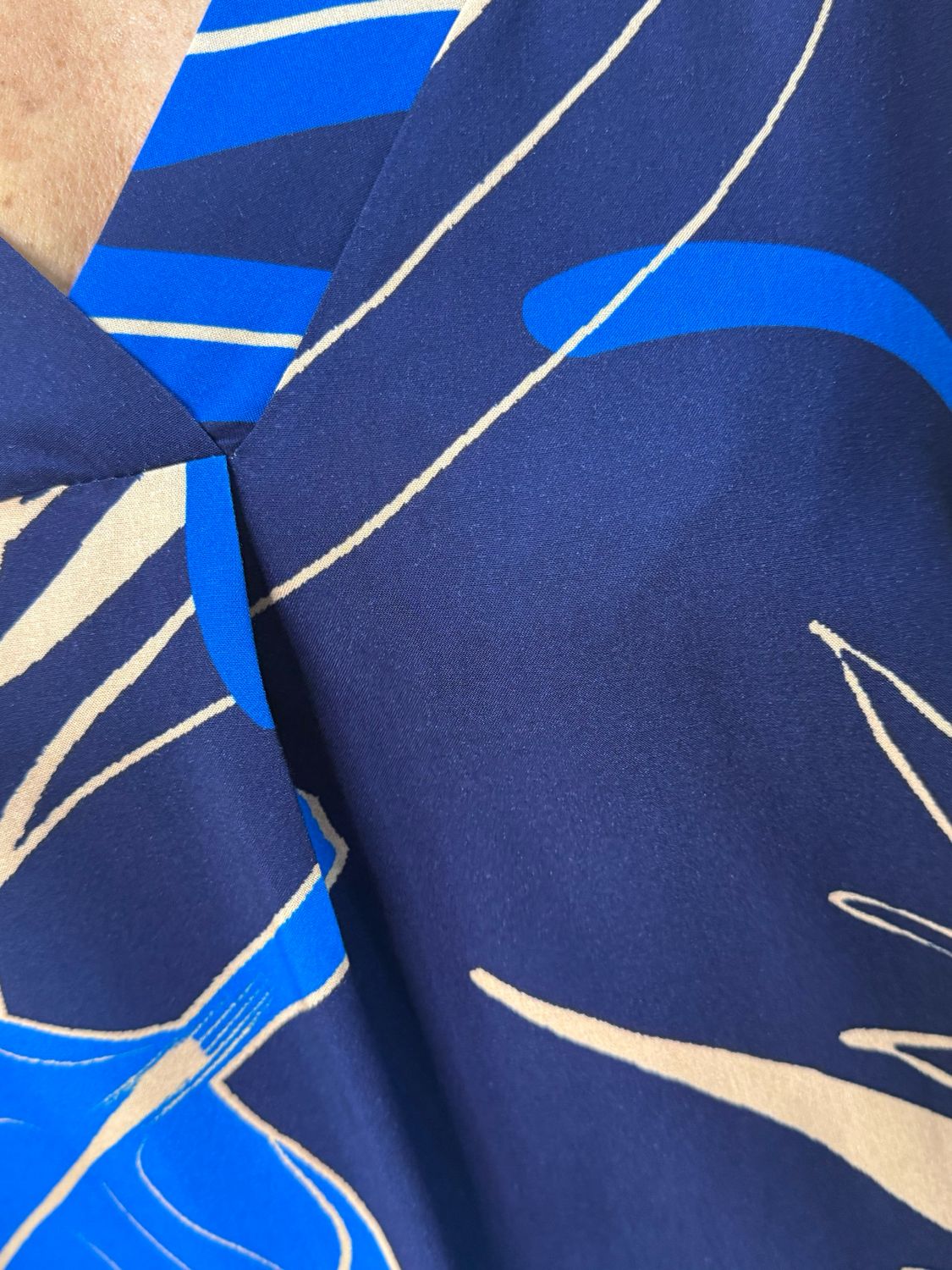 Tropical Print Tunic Dress - Blue