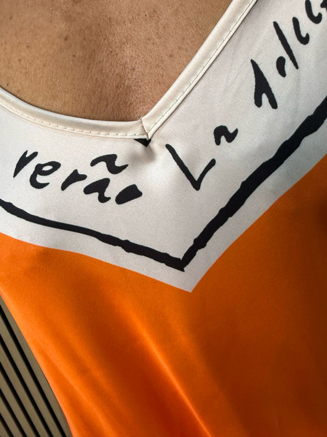 Abstract Print Maxi Dress - Orange