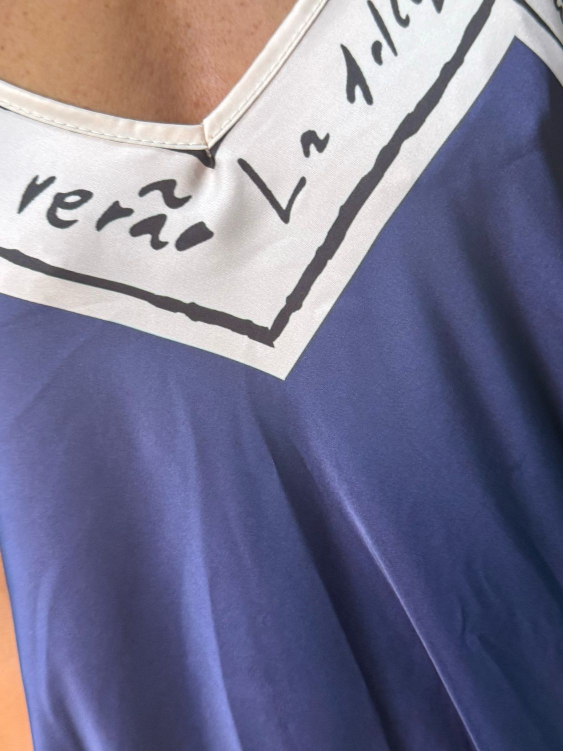 Abstract Print Maxi Dress - Navy