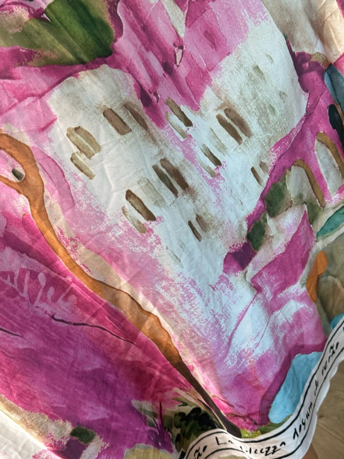 Abstract Print Maxi Dress - Fuchsia