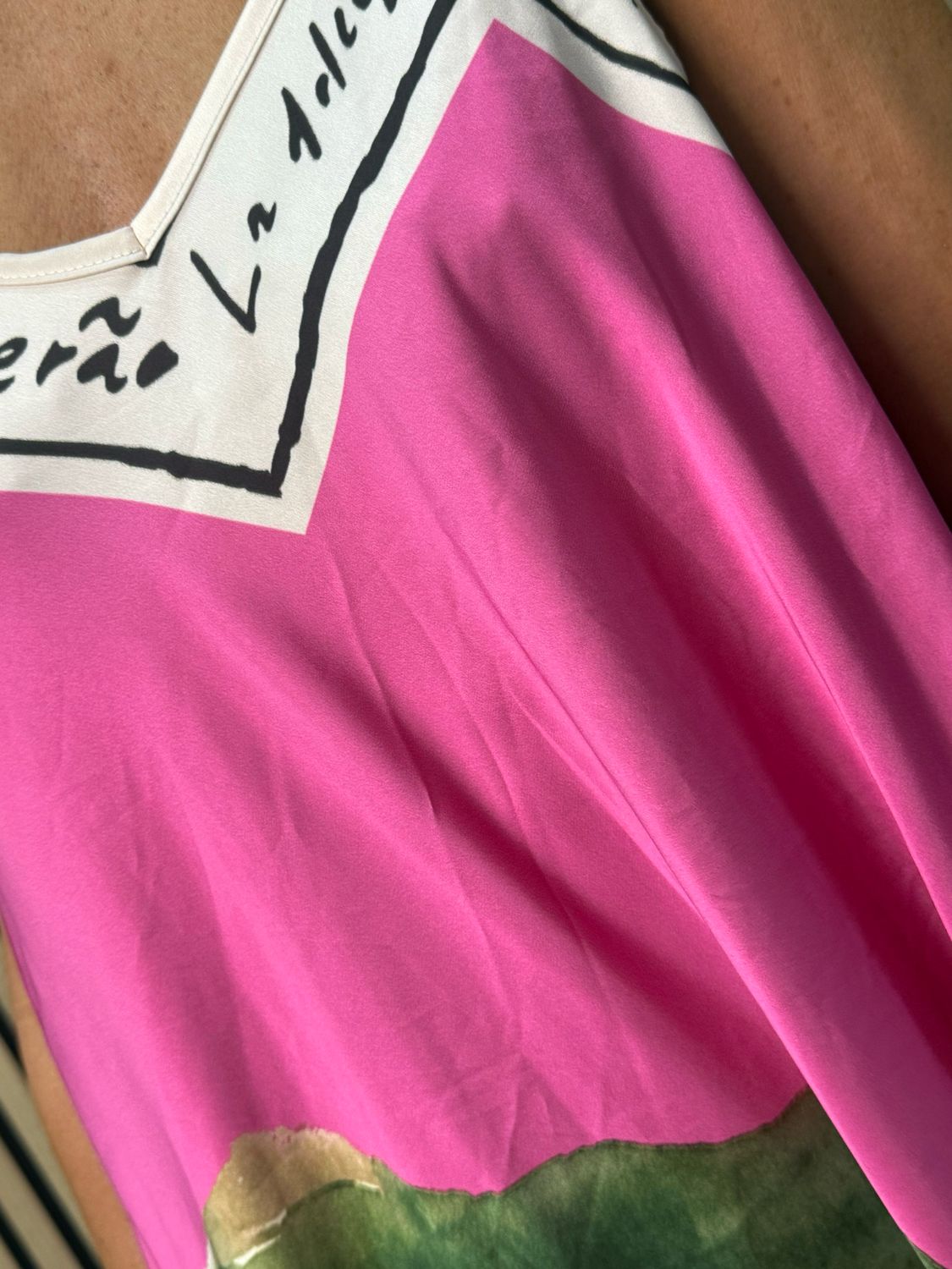 Abstract Print Maxi Dress - Fuchsia