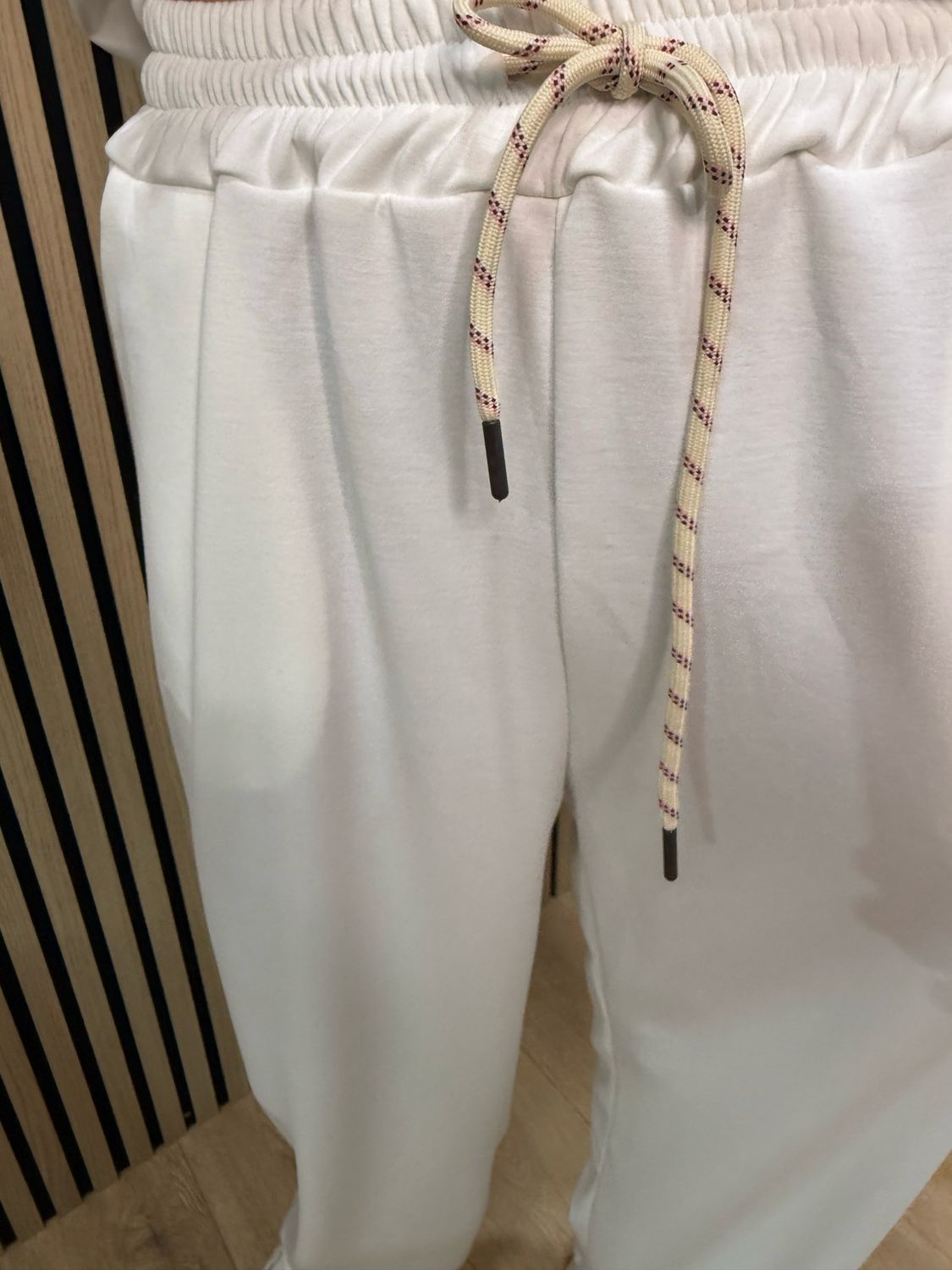 Zip Neck Co-Ord Set - White