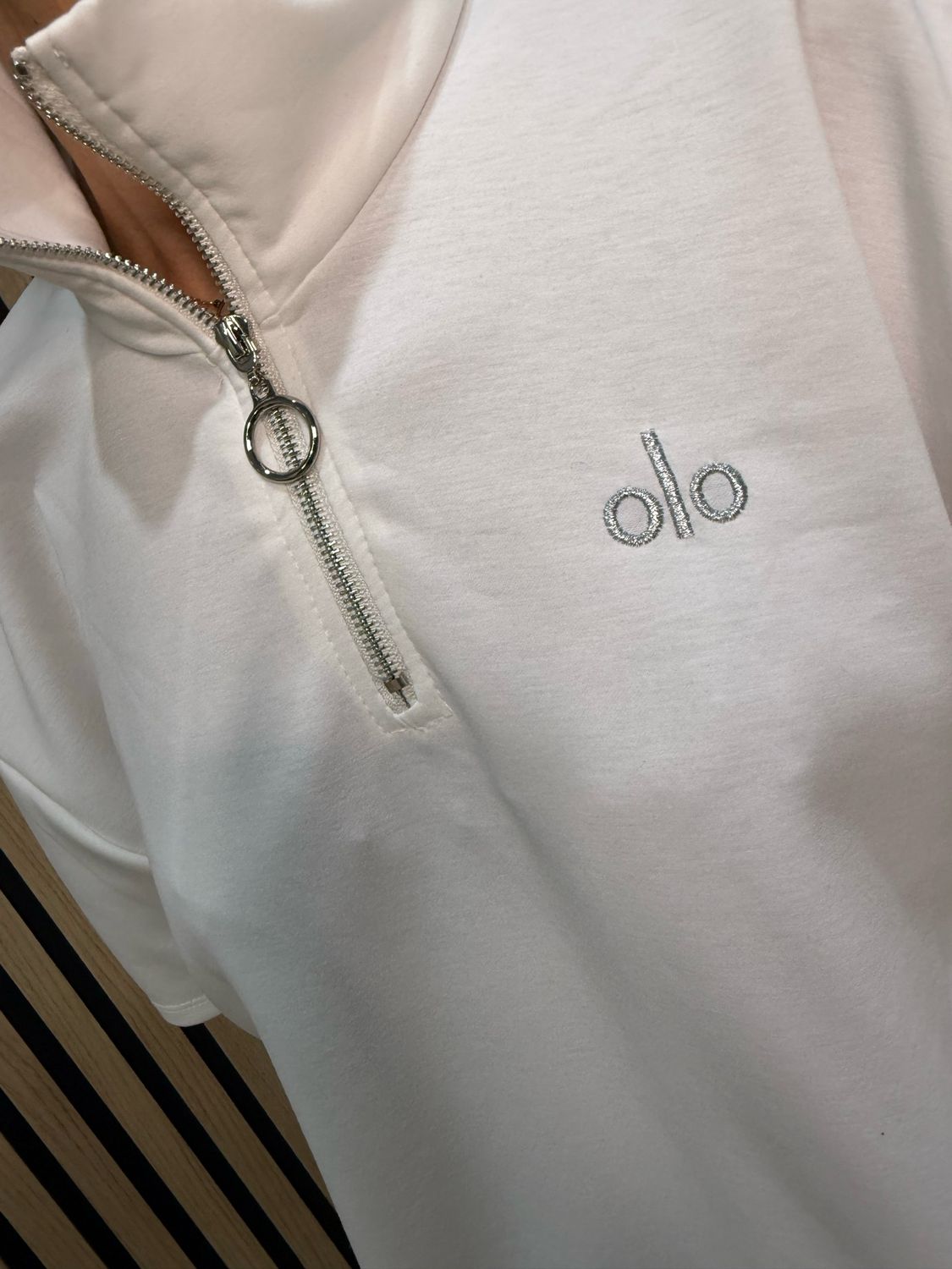 Zip Neck Co-Ord Set - White