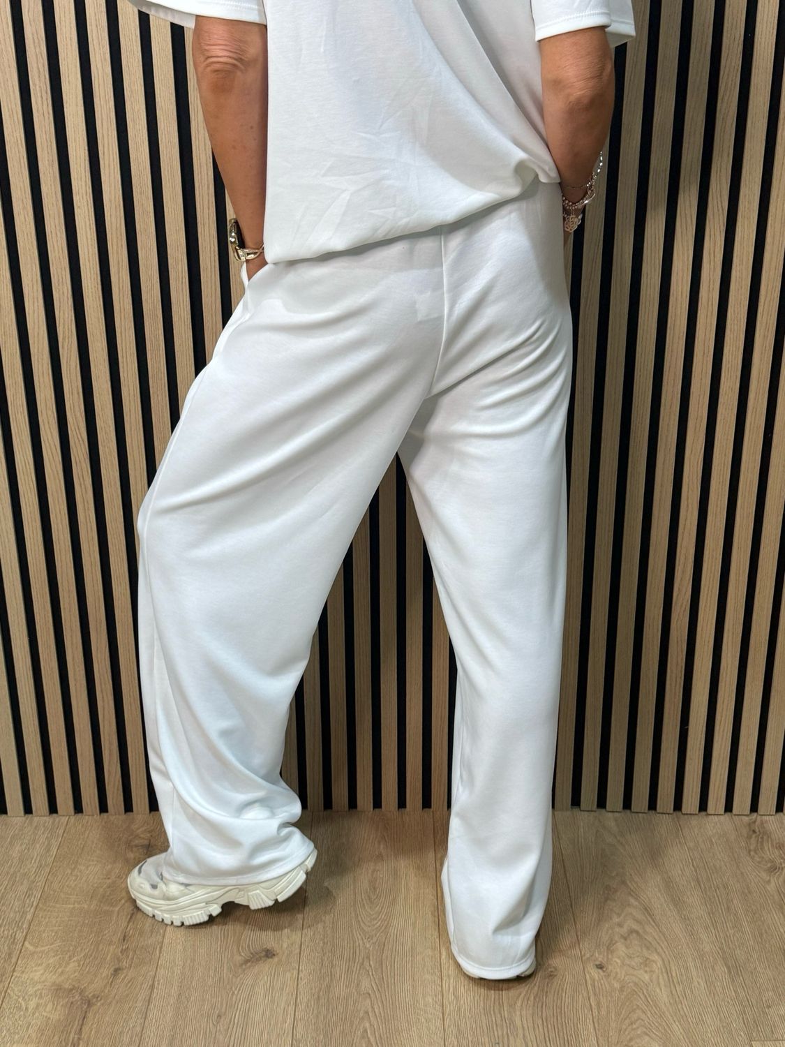 Zip Neck Co-Ord Set - White