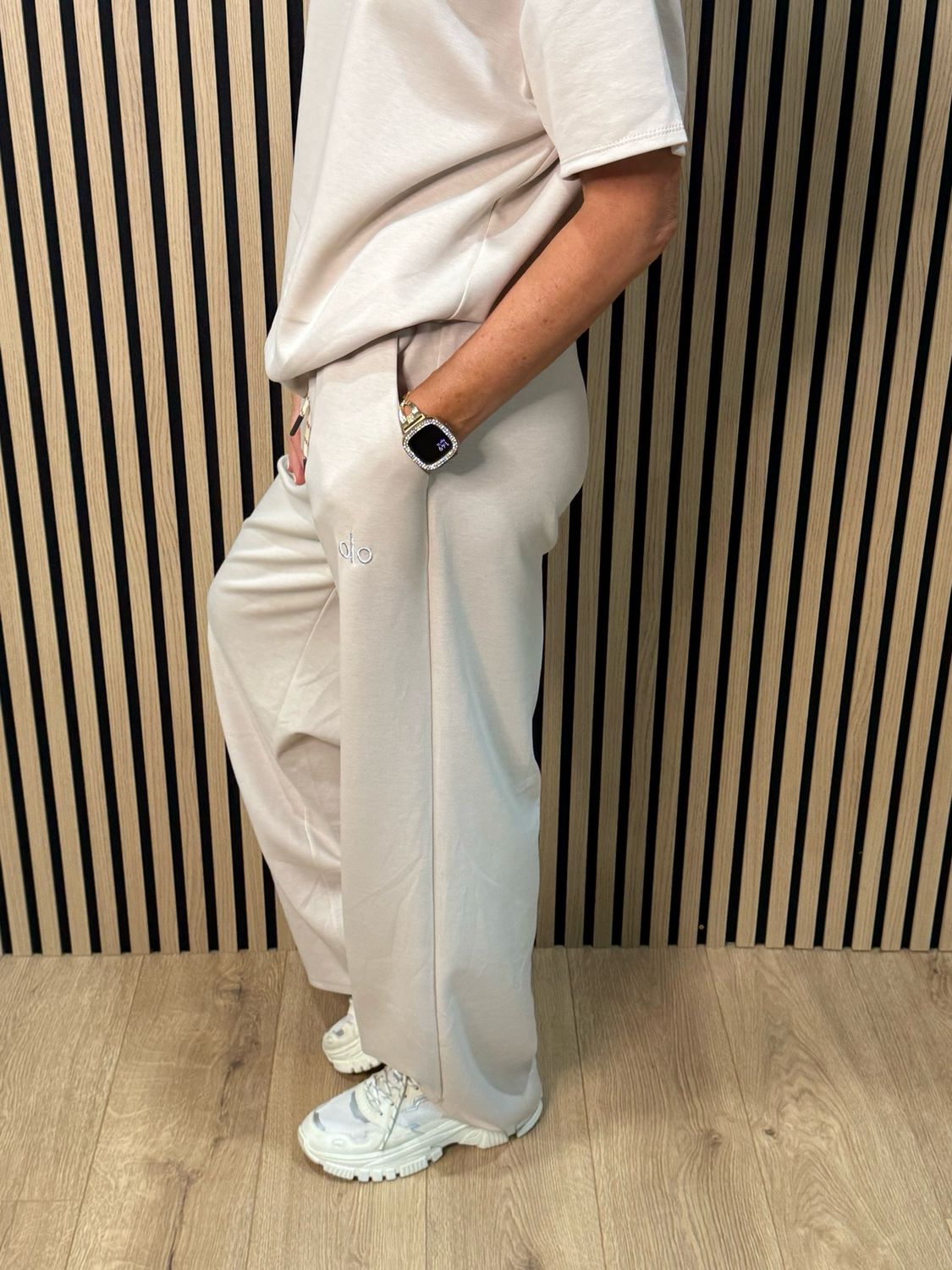 Zip Neck Co-Ord Set - Beige