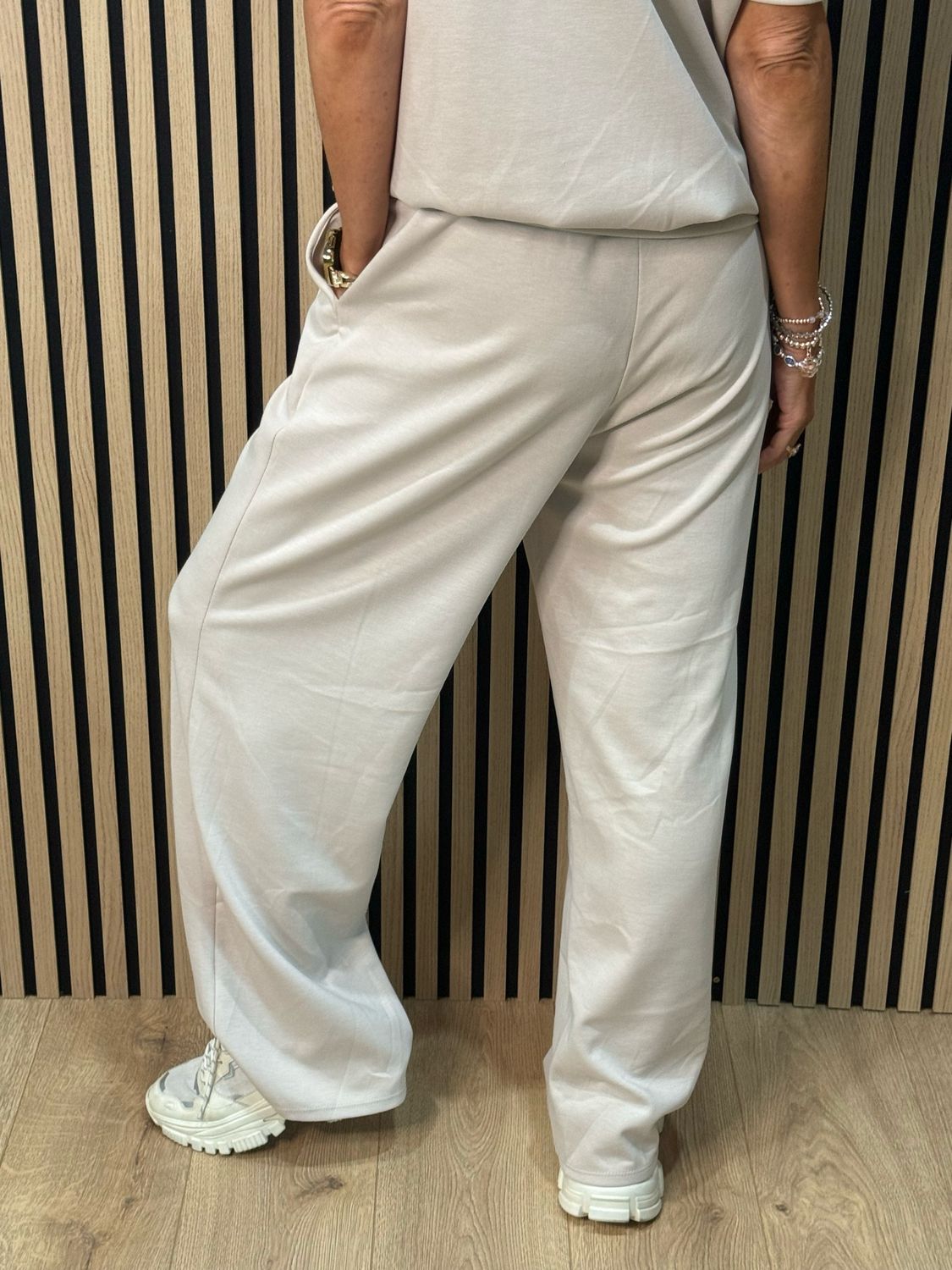 Zip Neck Co-Ord Set - Beige