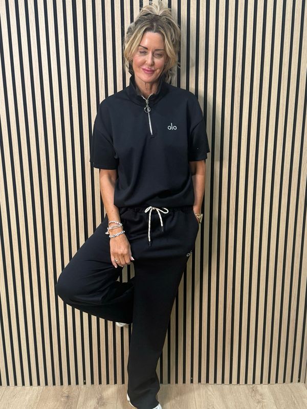 Zip Neck Co-Ord Set - Black