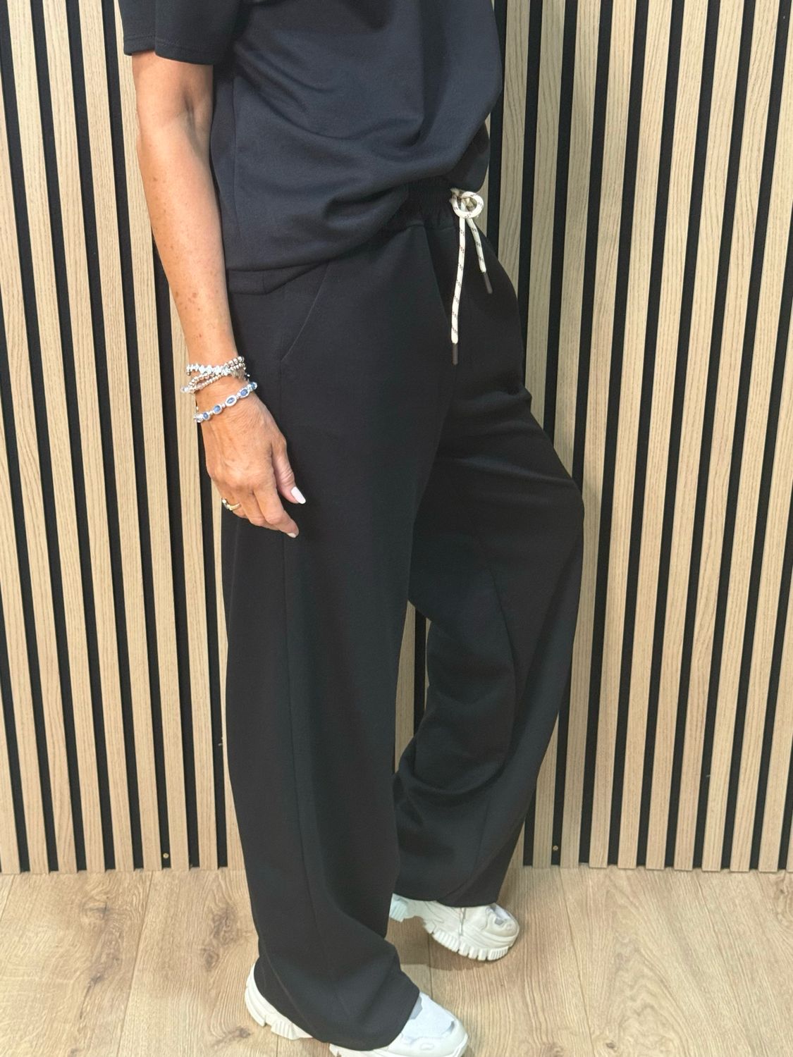 Zip Neck Co-Ord Set - Black