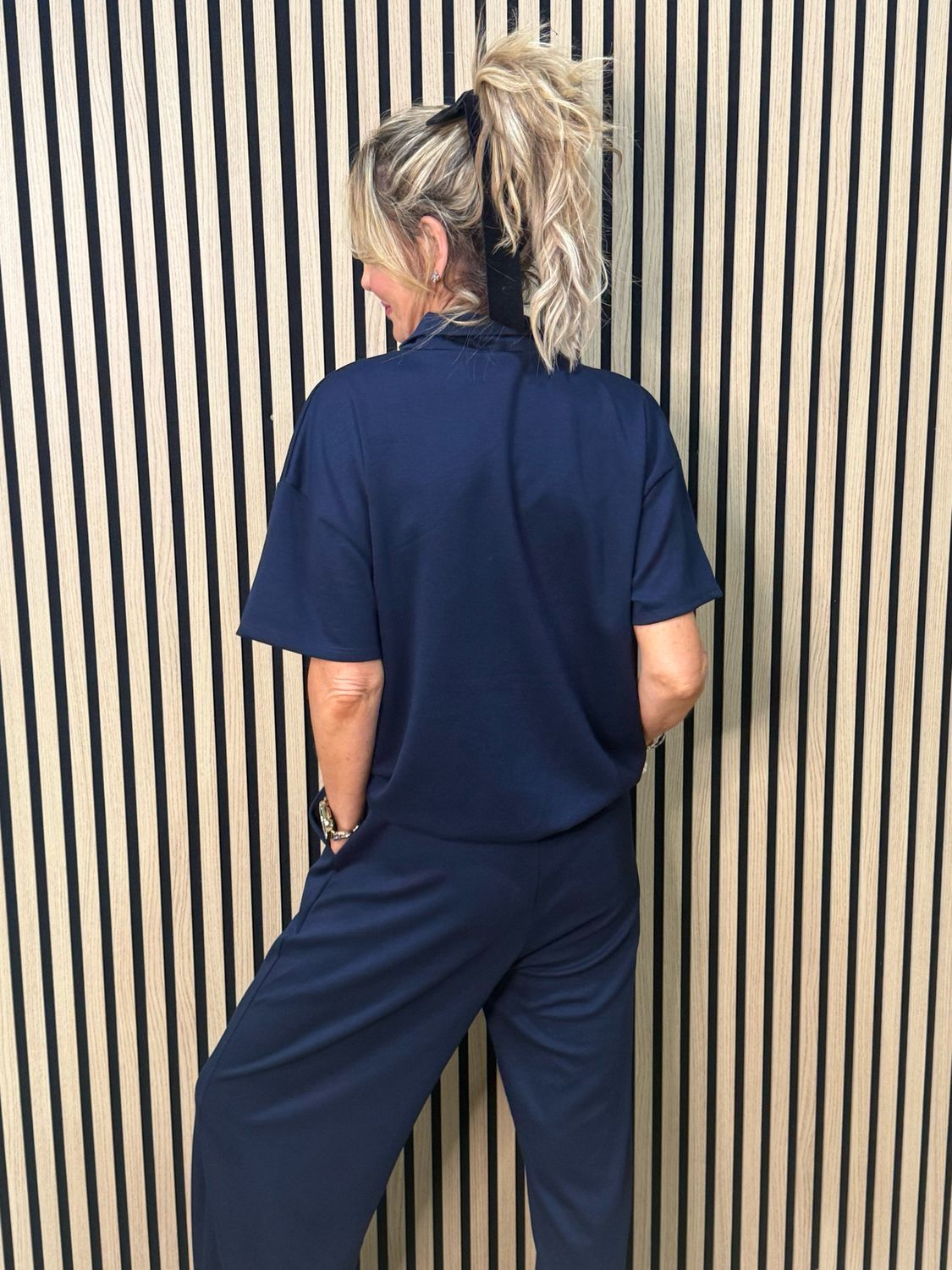 Zip Neck Co-Ord Set - Navy