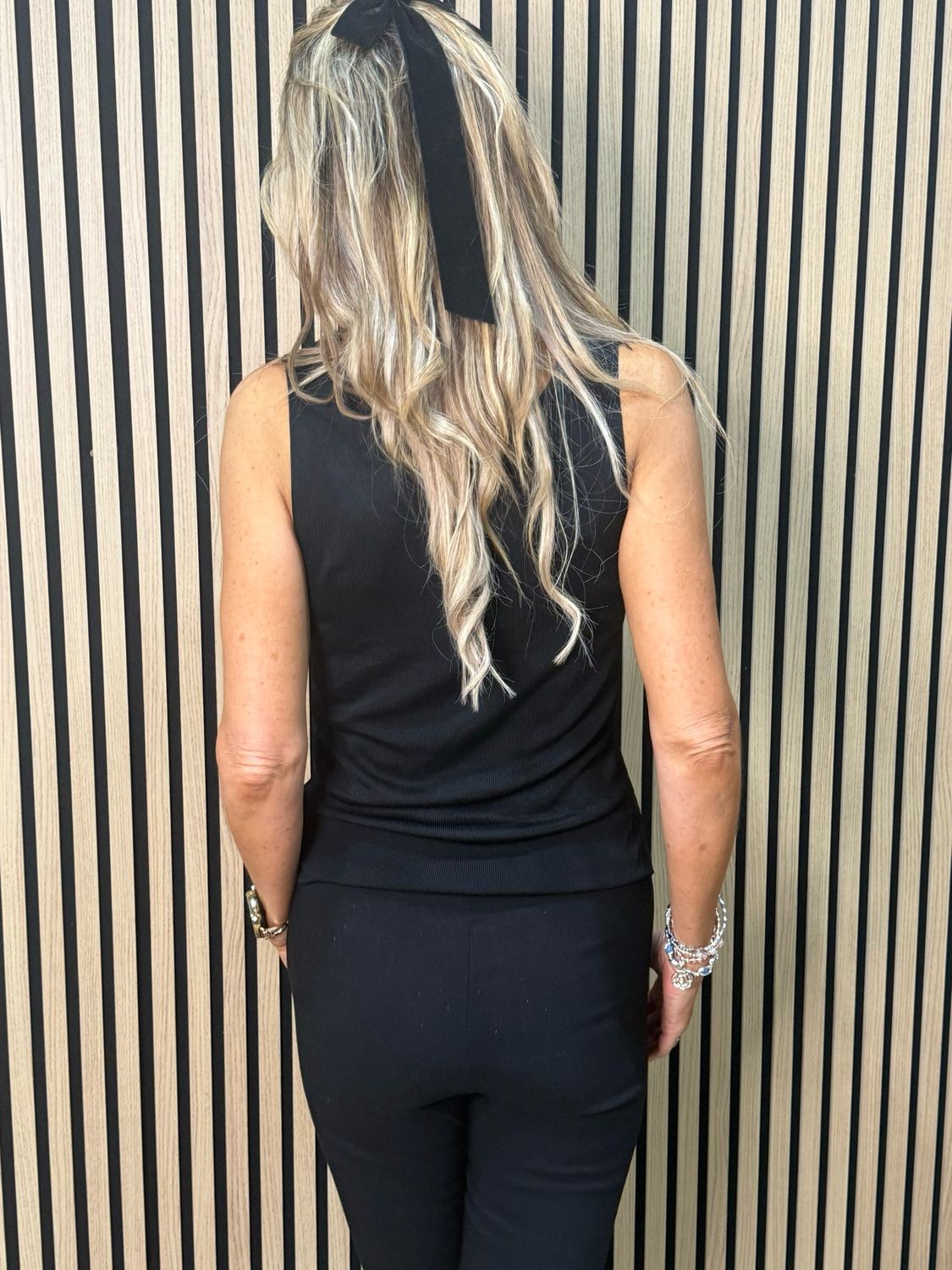 Diamanté Sleeveless Top - Black