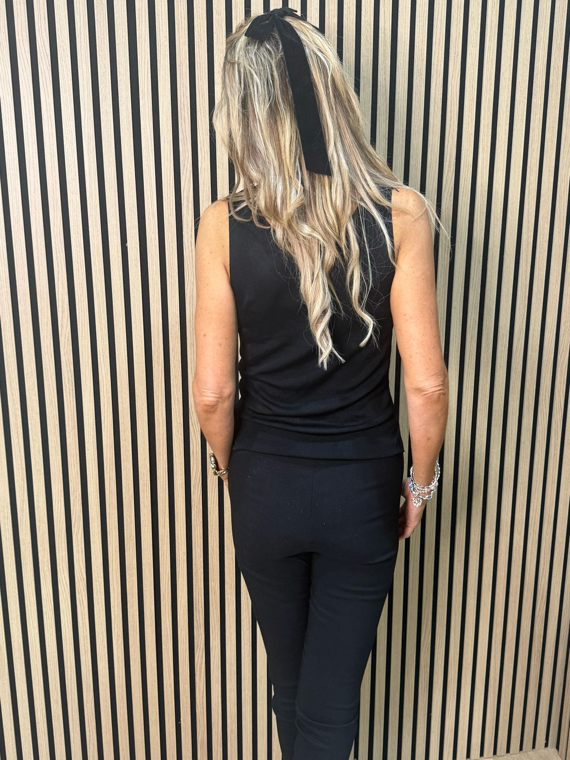 Diamanté Sleeveless Top - Black