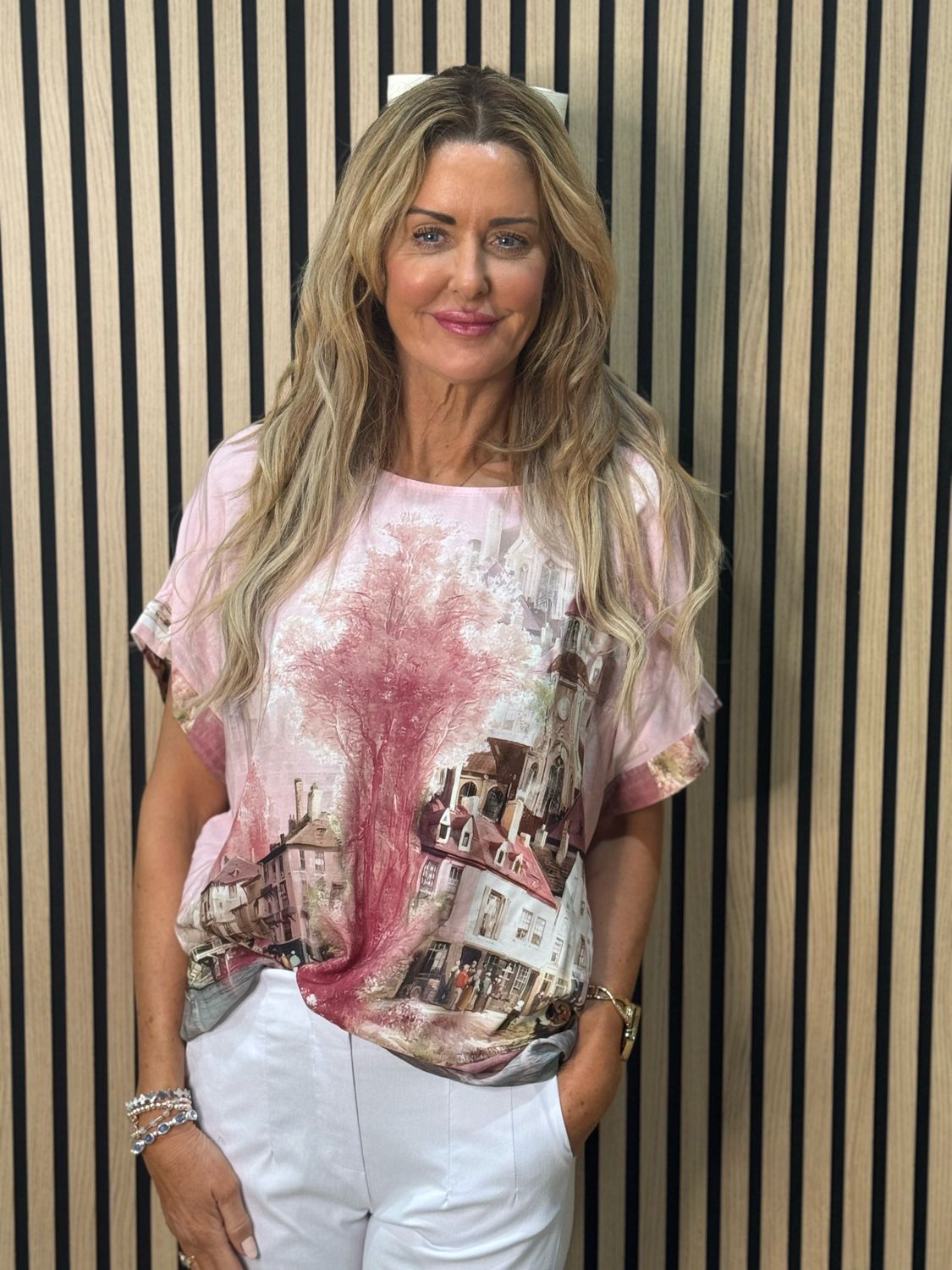 Scenic Print Top - Pink