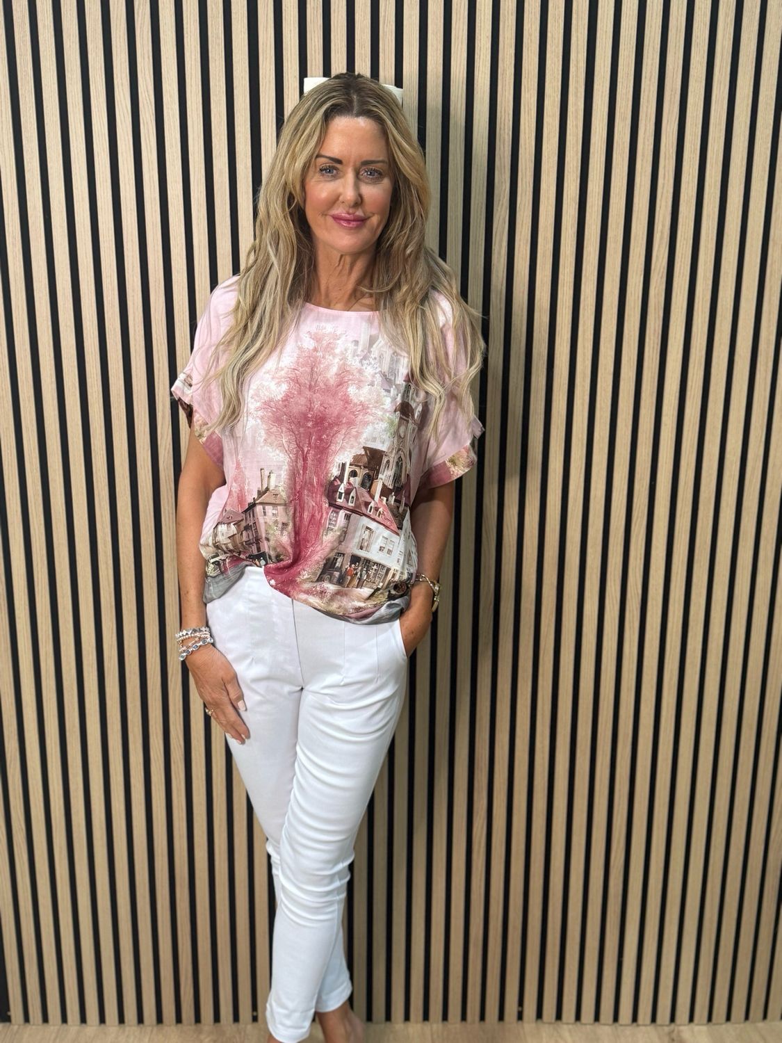 Scenic Print Top - Pink