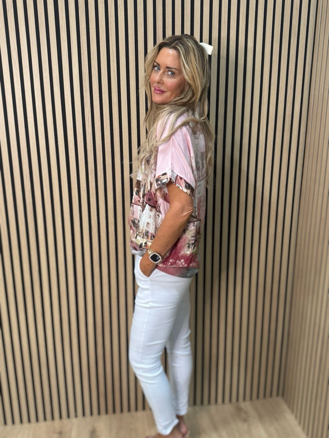 Scenic Print Top - Pink