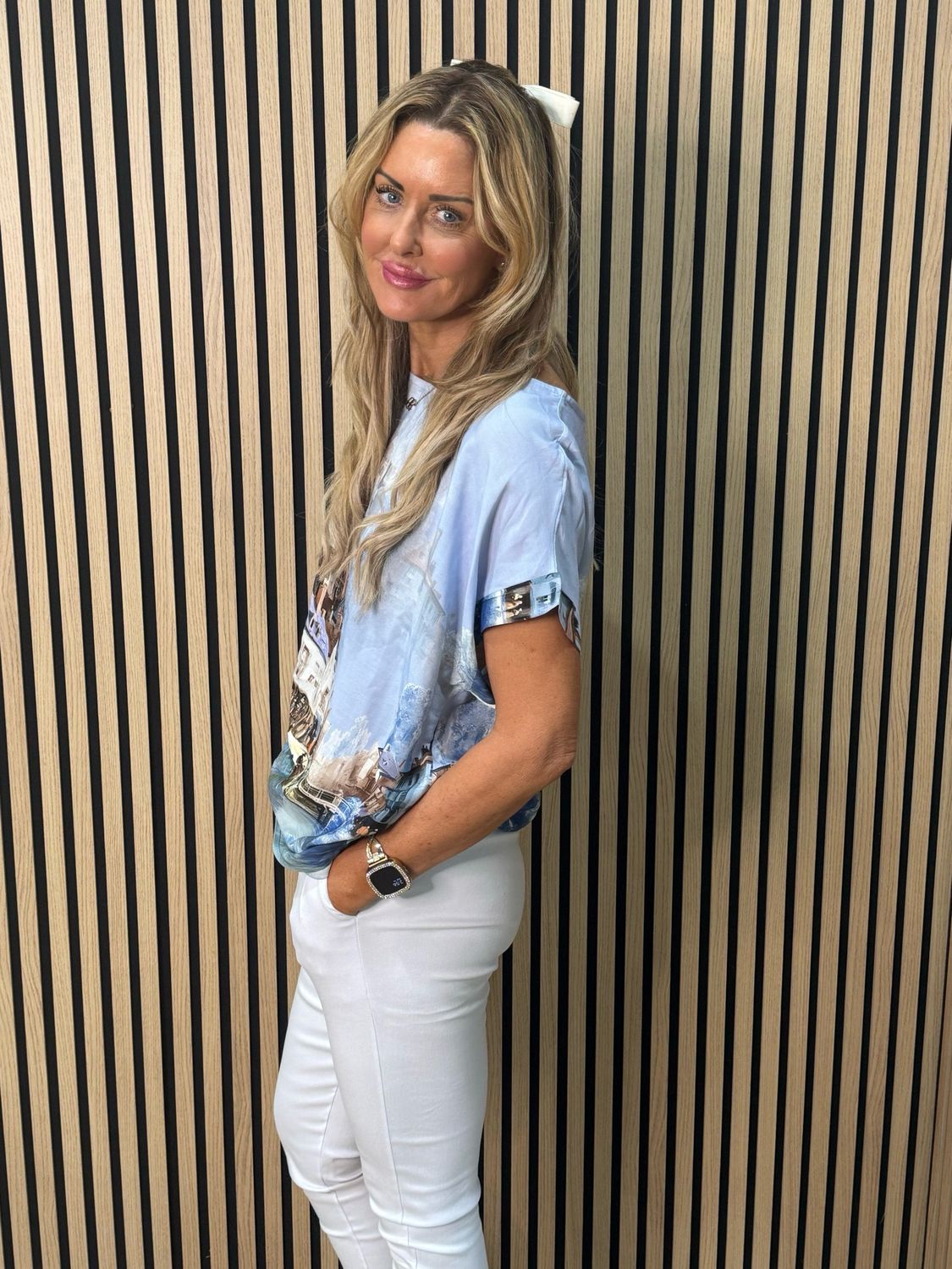 Scenic Print Top - Blue