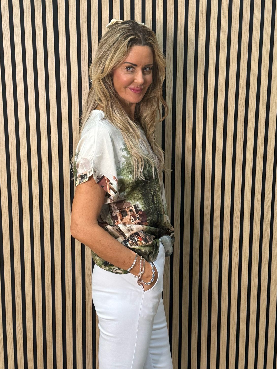 Scenic Print Top - Champagne