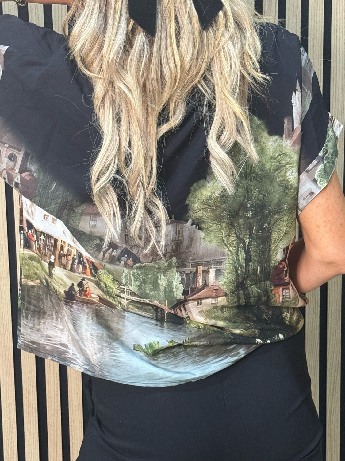 Scenic Print Top - Black