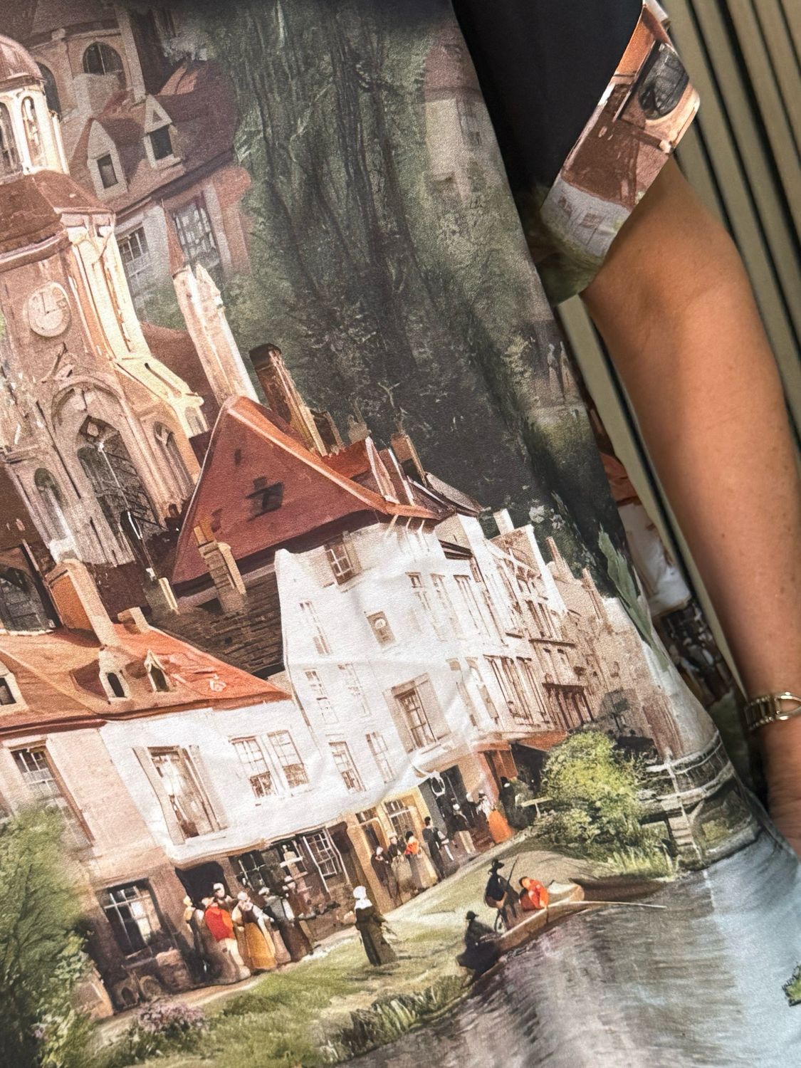 Scenic Print Top - Black