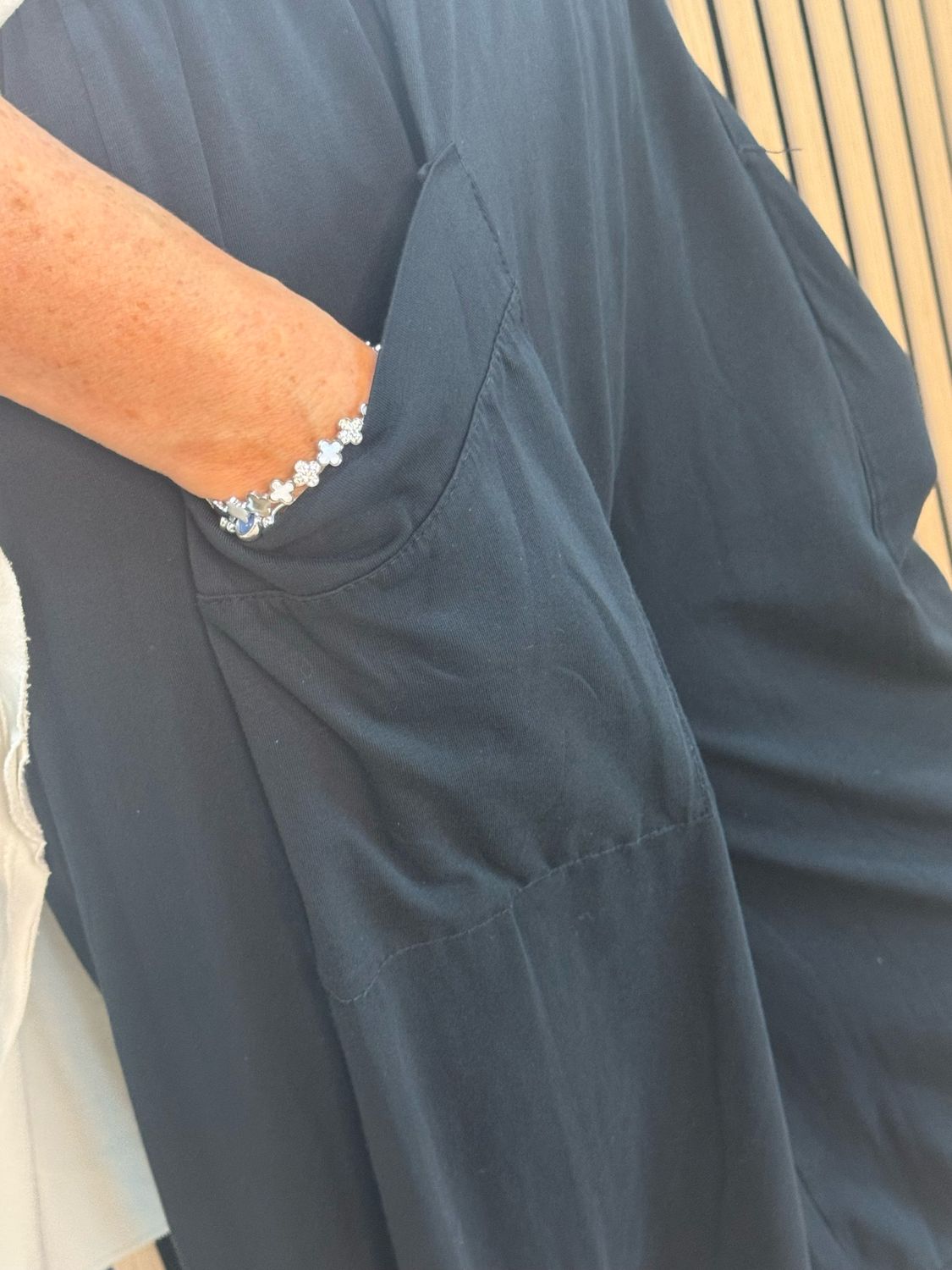 Cocoon Pocket Cotton Trousers - Black